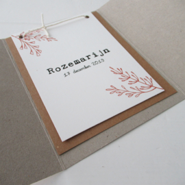 Geboortekaart pocketfold Rozemarijn