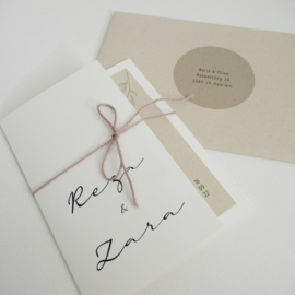 Trouwkaart pocketfold Reza & Zara biotop | paperwise