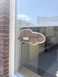 *NIEUW* Geboortekaart oldtimer Eza beige