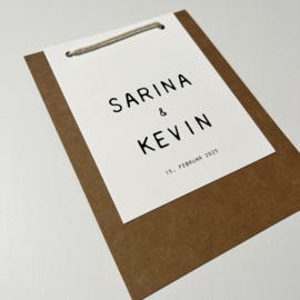 Trouwkaart Sarina & Kevin