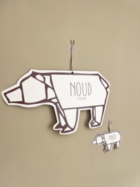 *NIEUW* Geboortekaart beertje Noud bruin
