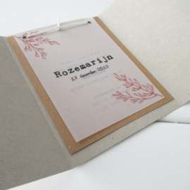 Geboortekaart pocketfold Rozemarijn