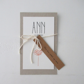 Geboortekaart Ann roze