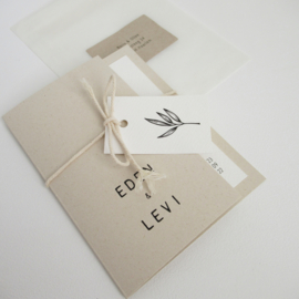 Trouwkaart pocketfold Eden & Levi paperwise | biotop