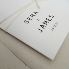Trouwkaart pocketfold Sera & James  oud hollands | paperwise