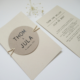 *NIEUW* Trouwkaart Thom & Jula grijsboard | PaperWise