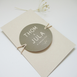 *NIEUW* Trouwkaart Thom & Jula Paperwise groen | Paperwise