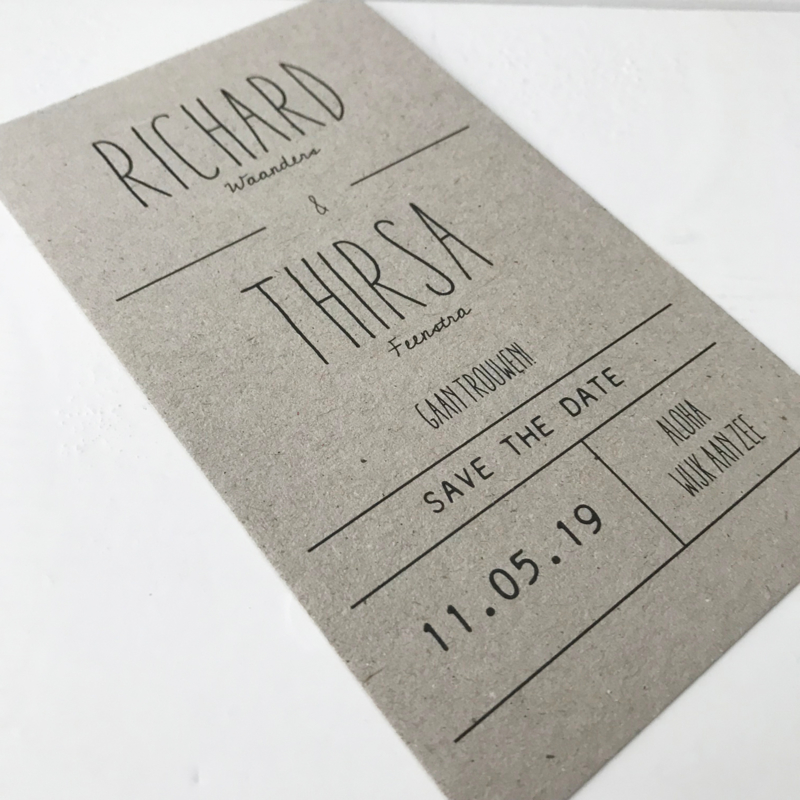 Save the Date kaart Richard & Thirsa