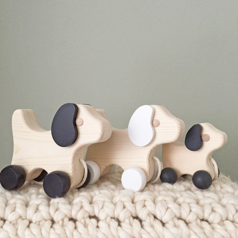 Trekdier hout hondje zwarthout groot Accessoires Huis &amp; Grietje