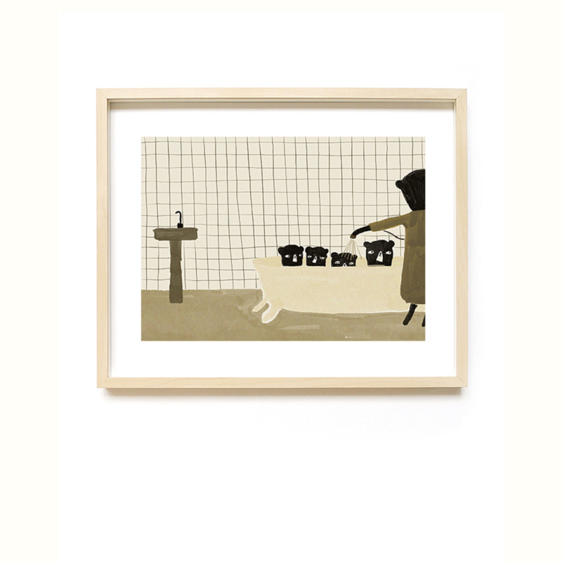 *NIEUW* Poster A4 Bathtime - Ted & Tone