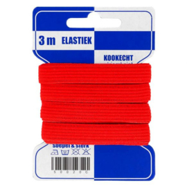 Blauwe kaart elastiek 10mm - 3 meter - (722 rood)