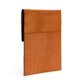 MUUD Oslo. Handgemaakt leren etui voor sokkennaalden en verwisselbare breinaalden 22x19cm - kleur WHISKY