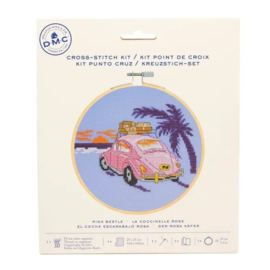 DMC Kruiststeek kit Roze Kever 15cm