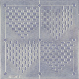 Sashiko sjabloon harten patroon maat 10 x 10 cm