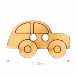 Houten knoop auto gelaserd 11,3mm - kleur 1