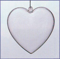 Plastic hart transparant 95mm deelbaar