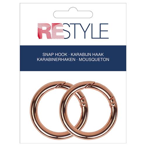 Ring ronde karabijnhaken 41 mm, 2 stuks - Kleur 065