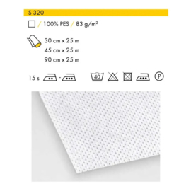 Vlieseline Kappenversteviging S320 plakbaar 90x100cm wit