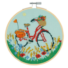 DMC Kruiststeek kit Rode Fiets 15cm