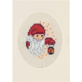 Permin 17-8236 Borduurpakket kerstkaart Elf met licht 9x13 cm