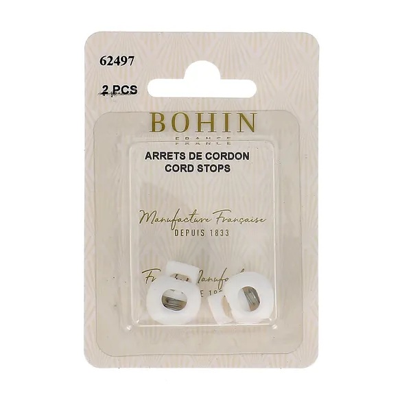 Bohin Koordstopper 1-gaats - 18x15mm wit