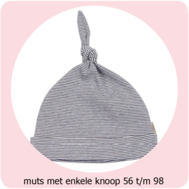 Patroon Muts met enkele knoop maat 56 t/m 98