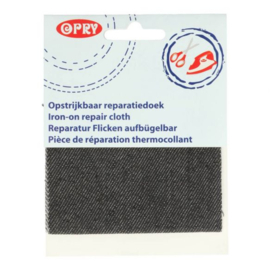 Opry Reparatiedoek jeans opstrijkbaar 40cm color 001 - grijs