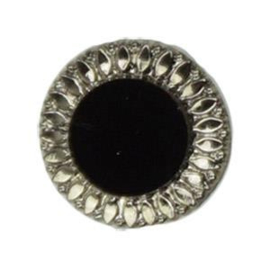 Metalen knopen achtersteek 8 mm zilver