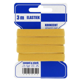 Blauwe kaart elastiek 10mm - 3 meter - (645 geel)
