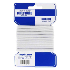 Blauwe kaart directoire elastiek 5mm wit - 10m