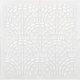 Sashiko sjabloon seigaiha (golven) patroon maat 10 x 10 cm