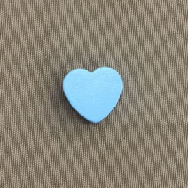Houten hart 20 mm lichtblauw