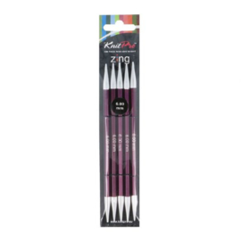 KnitPro Zing sokkennaalden 15cm 6.00mm
