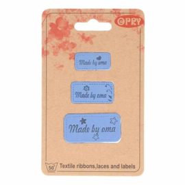 Opry Skai-leren labels made by oma 3st.