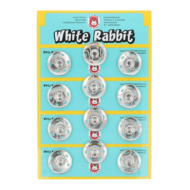 Manteldrukker white rabbit 25mm - 12st - NI