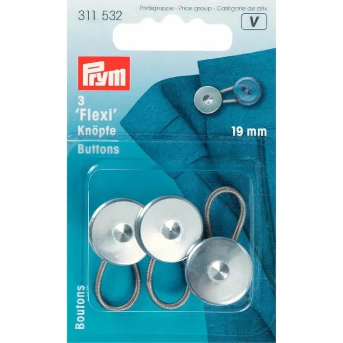 Prym Flexi-knopen met lus 19mm zilver