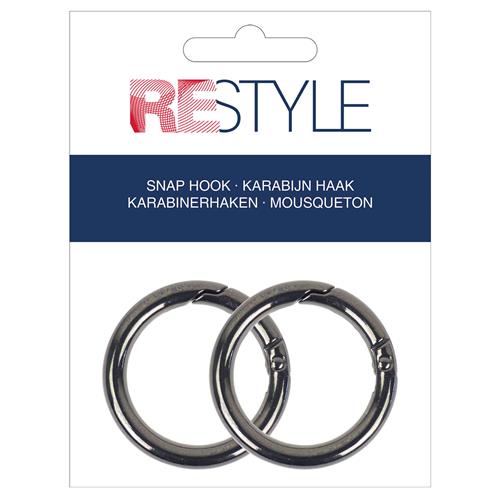 Ring ronde karabijnhaken 41 mm, 2 stuks - Kleur 180