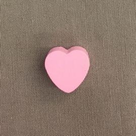Houten hart 20 mm roze