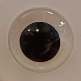 Veiligheidsogen 18 mm - transparant (clear) met zwarte pupil - 1 Paar