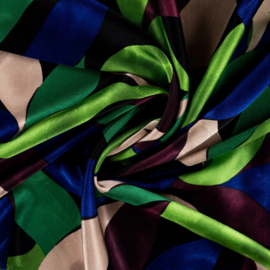 Rayon Spun Satin Print Leaves (1 meter)