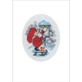 Permin 17-9286 Borduurpakket kerstkaart Elf met post kaart 9x13 cm