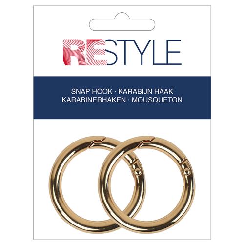 Ring ronde karabijnhaken 41 mm, 2 stuks - Kleur 040