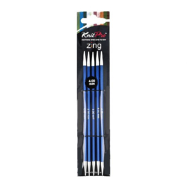 KnitPro Zing sokkennaalden 15cm 4.00mm