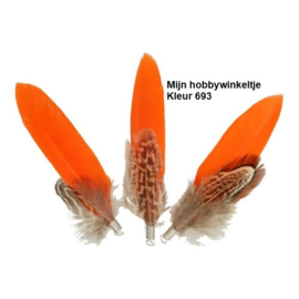 Losse fazant en ganzenveren met ring 8-10 cm - 25st