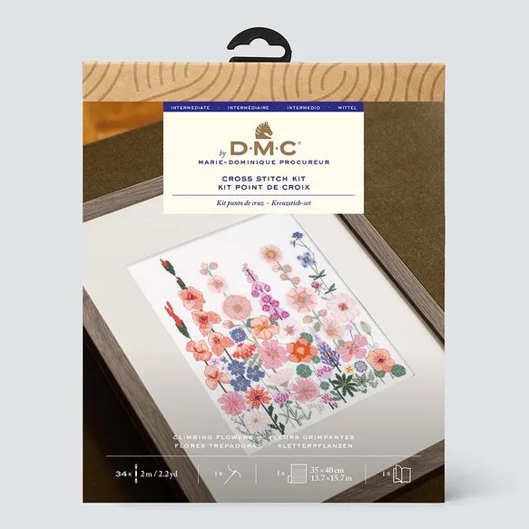 DMC Kruissteek kit klimbloemen 31x24,7cm - 1st