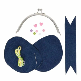 Naaipakket voor kinderen denim portemonnee