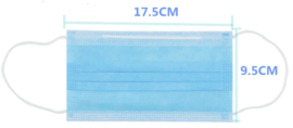 Mondmasker-mondkapje blauw (50st. in doos)