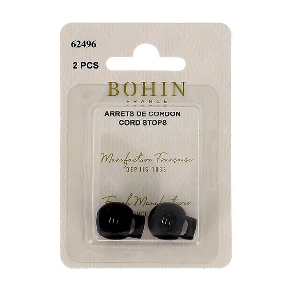 Bohin Koordstopper 1-gaats - 18x15mm zwart