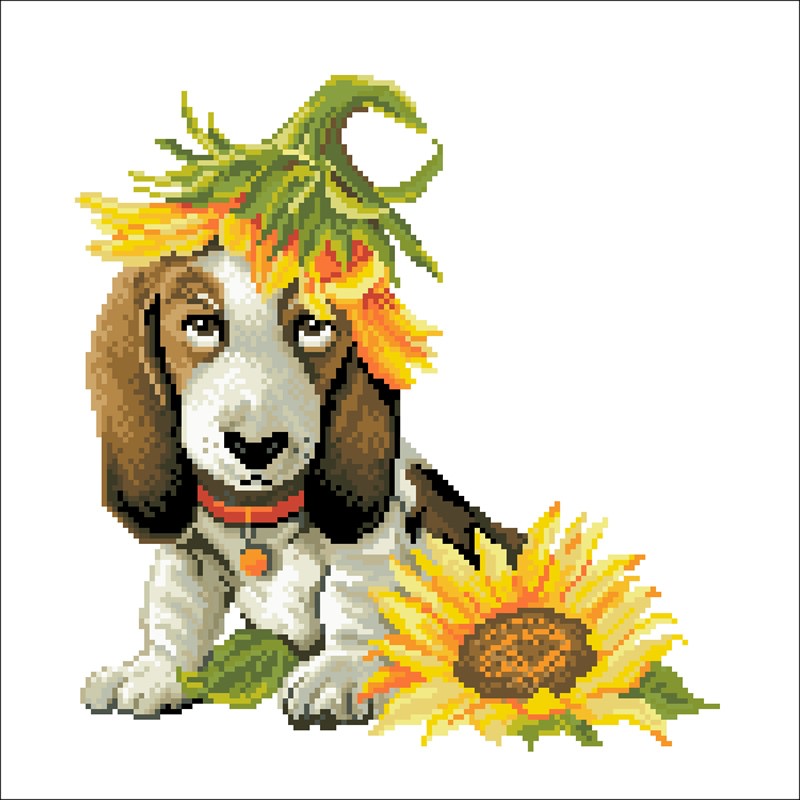 Voorbedrukt borduurpakket Sunflower Hound - Needleart World