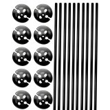 Ballonstokjes met houder zwart 10 stuks